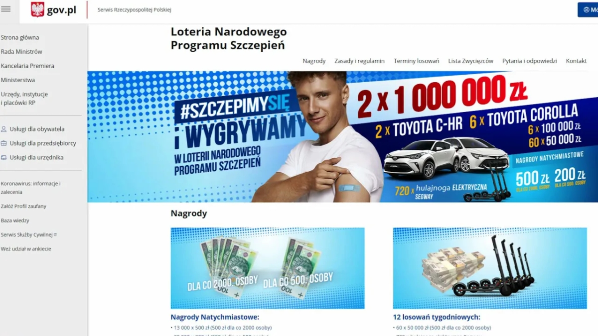 Loteria szczepionkowa kto wygrał? Zobacz zwycięzców i nagrody